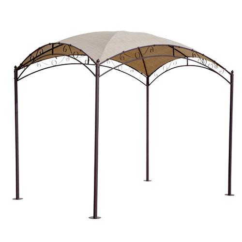 Pérgola de acero ovalada marrón de 200x300 cm