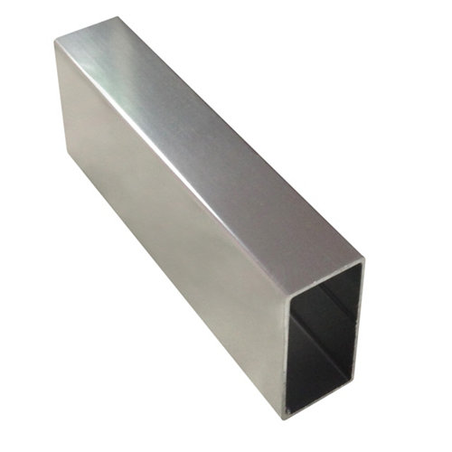 Perfil forma rectangular de aluminio anodizado cromado brillo