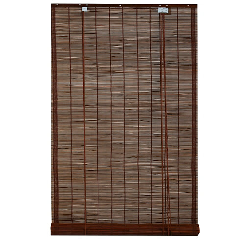 Estor enrollable de bambú marrón inspire de 120x230cm