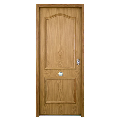 Puerta de entrada acorazada serie v izquierda roble de 89x206 cm