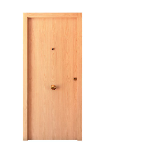Puerta de entrada blindada izquierda lisa roble/blanco de 85.7x205 cm