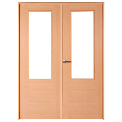 Puerta acristalada doble berna acacia 130x145 i (72+72) cm 23 puerta canarias haya de apertura derecha de 145 cm