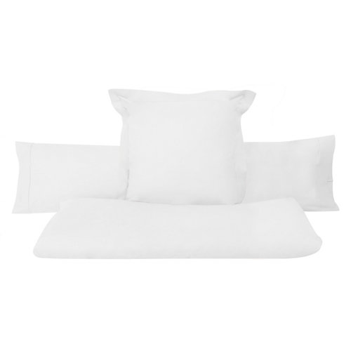Sábana encimera algodón blanco para cama 150 / 160 cm