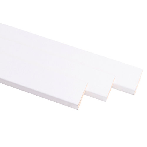 Kit de 3 molduras de madera blanco 45 x 10 mm