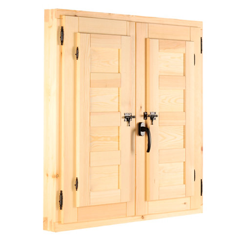 "Perfil ""z"" 83 cm madera gris" 28 Ventanal de madera practicable de 100x100cm