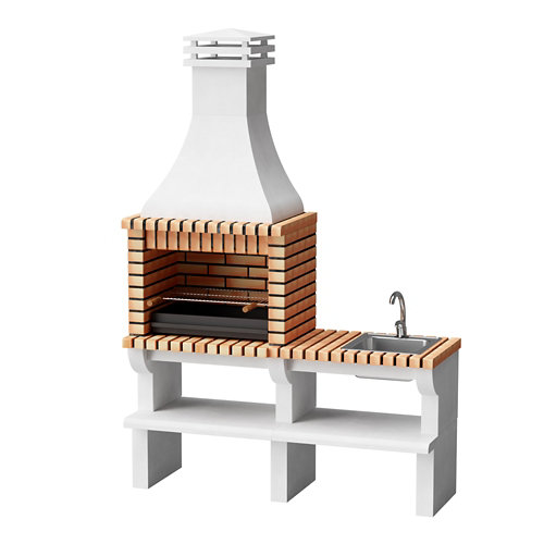 Barbacoa de ladrillo, hormigón nevada 238x166 cm de 650 kg