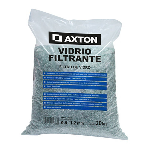 Saco de vidrio filtrante para filtro de piscina axton 20 kg