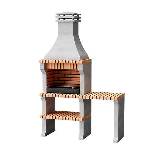 Barbacoa de ladrillo/hormigón alcoa plus xl 225x164x58 cm de 609 kg