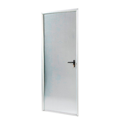 Puerta de servicio izquierda acero galvanizado/acero galvanizado de 200x70 cm