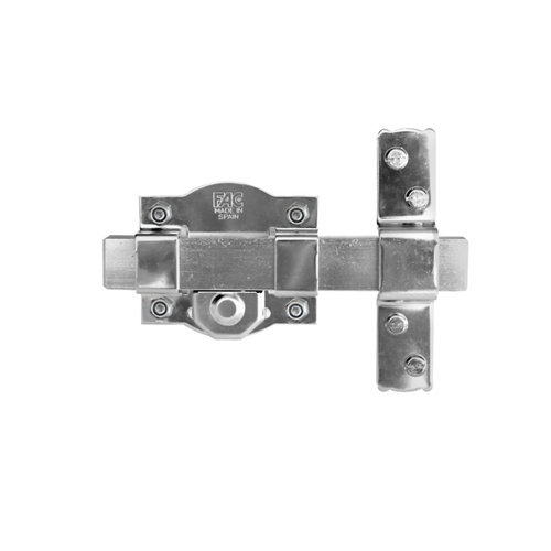 Cerrojo de seguridad botón/llave de 80 mm ancho gris plata