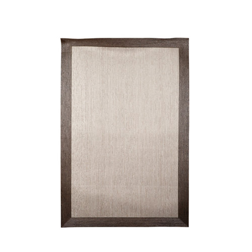 Alfombra teplon pvc crema con cenefa bronce 70x120 cm