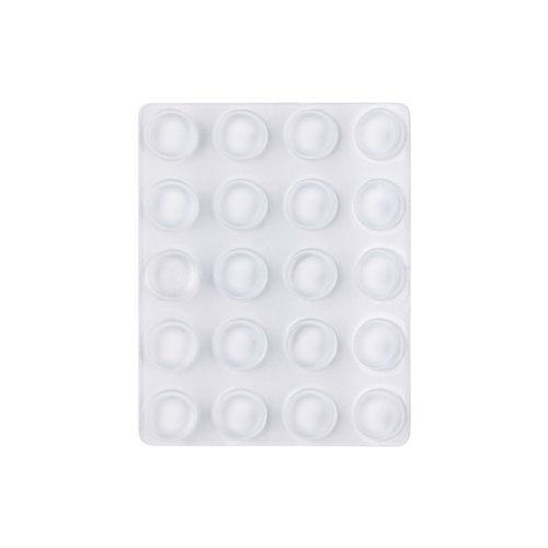 20 topes de puerta para fijar en suelo transp. 1,3x1,3x1,3 cm