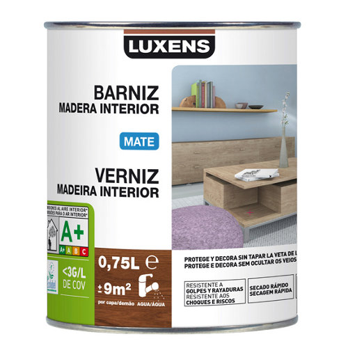 Barniz de interior luxens mate caoba 0 75l