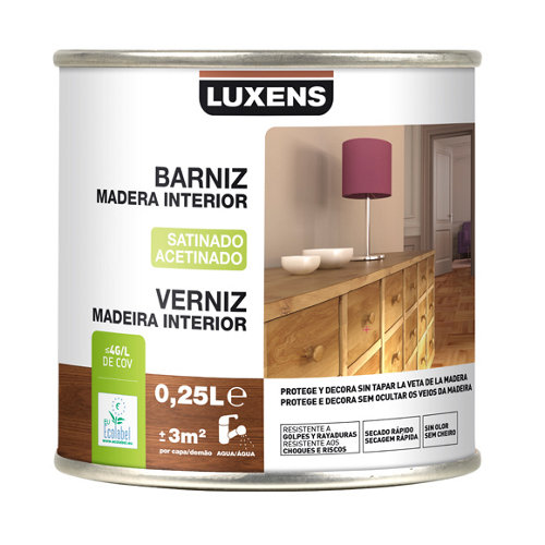 Barniz de interior luxens wengué satinado 0,25l