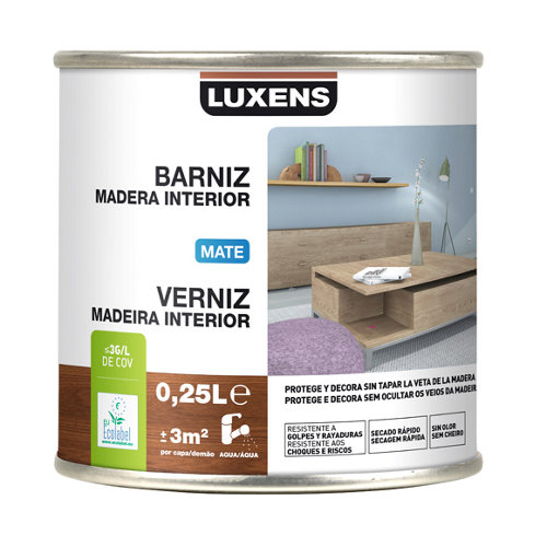 Barniz de interior luxens mate blanco 0,25l