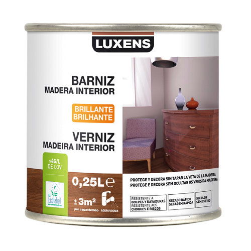 Barniz de interior luxens nogal brillo 0,25l