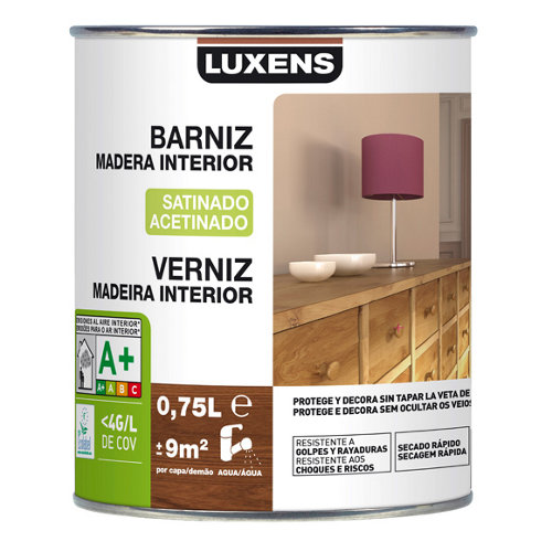 Barniz de interior luxens satinado caoba 0 75l