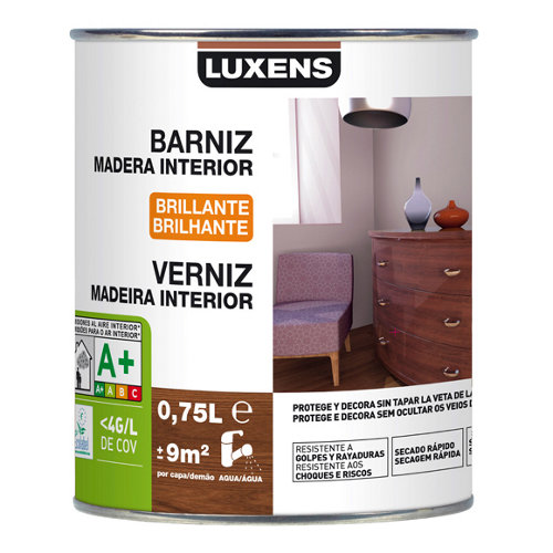Barniz de interior luxens brillo nogal 0 75l