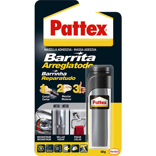 Masilla bicomponente barrita arreglatodo pattex 48 gr metal