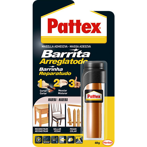 Masilla bicomponente barrita arreglatodo pattex 48 gr madera