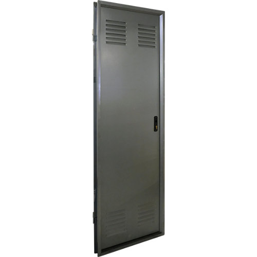 Puerta de servicio izquierda acero galvanizado/acero galvanizado de 200x80 cm