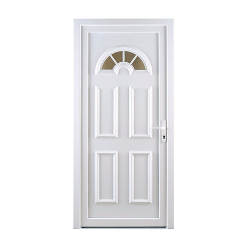 Puerta de entrada pvc ibiza blanco izquierda de 98x208 cm