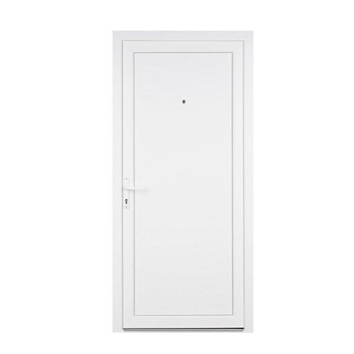 Puerta de entrada pvc sevilla blanco derecha de 98x208 cm