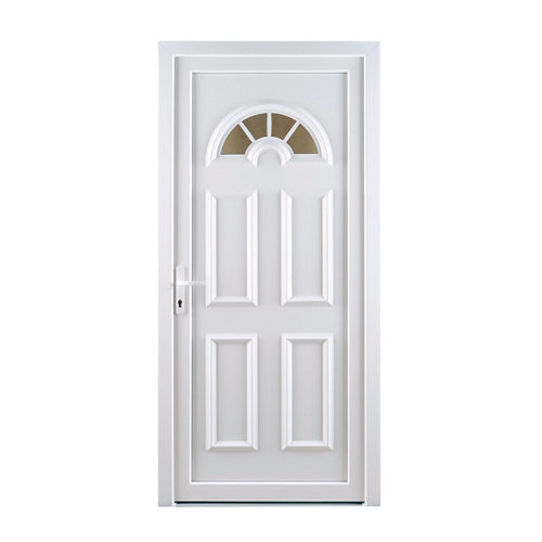 Puerta de entrada pvc ibiza blanco derecha de 98x208 cm