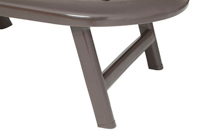 Tumbona de resina CAIMÁN color marrón chocolate 100x72x195 cm · LEROY