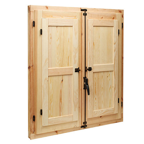 Kit de 6 tapetas en l mdf acacia 90 x 10 mm 23 Ventanal de madera practicable de 80x60cm