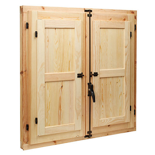 Guardavivo barnizado 2,4x240x2,4 cm 24 Ventanal de madera practicable de 120x120cm