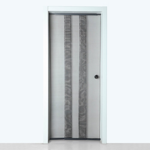 Mosquitera puerta cortina extensible color negro de 70-95x220cm (ancho x alto)