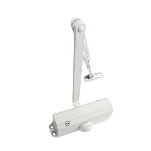 Cierrapuertas de brazo para puertas reversible en aluminio
