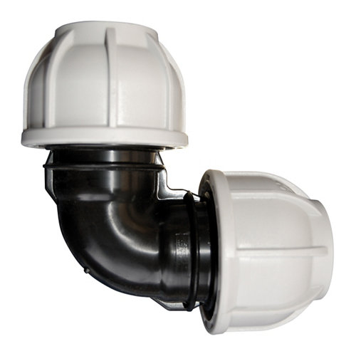 Codo para tuberías de polietileno de 25 mm 10bar