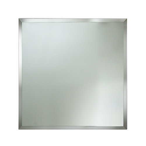 Espejo de baño bisel gris / plata 80 x 80 cm