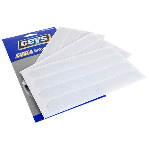 Paquete 12 antideslizantes rectangulares de plástico de 25x200 mm