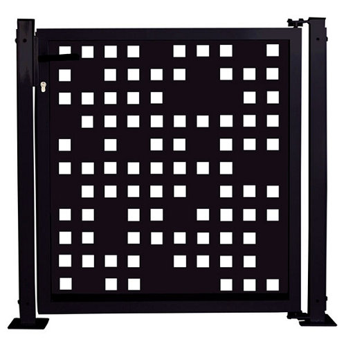 Kit puerta para valla tetris 116x93,5 cm negra