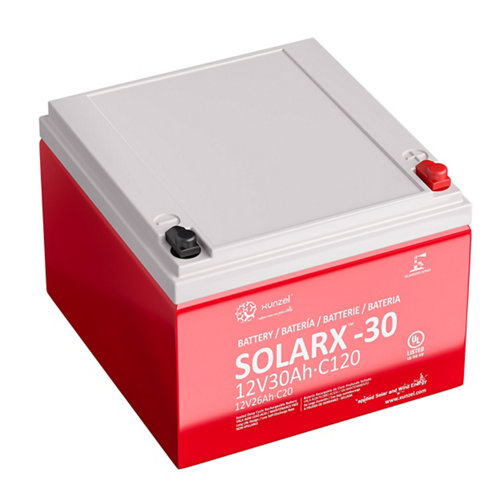 Batería solar solarx-30 xunzel 12v de larga duración sellada sin mantenimiento