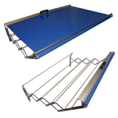 Tendedero barras extensible para pared de aluminio de 140x23x75 cm