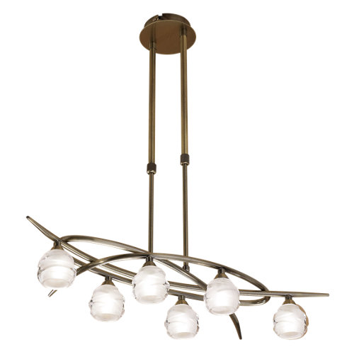 Lámpara de techo led loop marrón 6 luces
