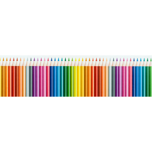 Cenefa adhesiva de papel lápices de colores 5 m
