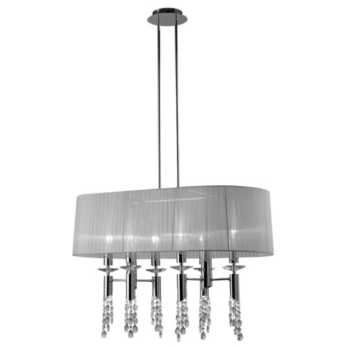 Lámpara de techo tiffany blanca 6 luces