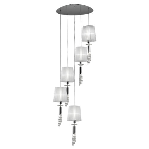 Lámpara de techo tiffany blanca 5 luces