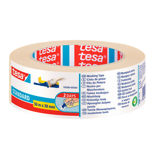 Lote de pintura efecto terciopelo osaka damasco beige 18 Cinta de pintor perfil recto tesa 50mx38mm