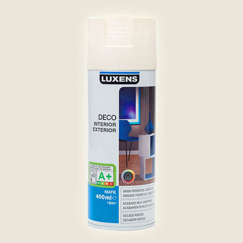 Spray pintura luxens blanco marfil mate 0 4l