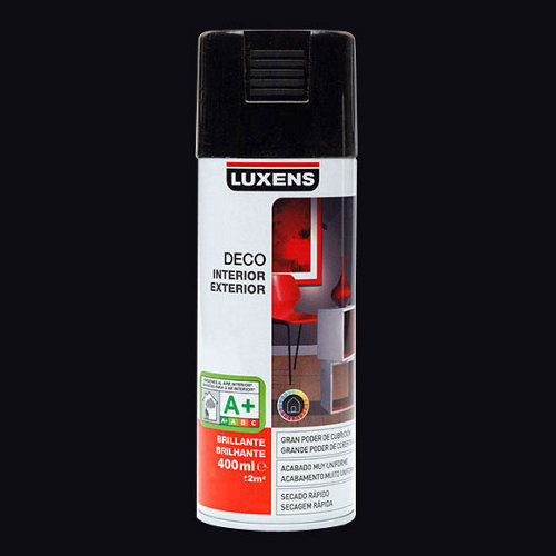 Spray pintura luxens negro brillo 0,4l