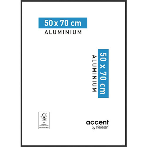 Marco aluminio acent negro 50x70 cm