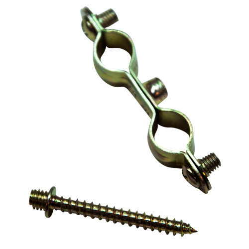 Pack 5 abrazaderas dobles latón con tornillo 15 mm