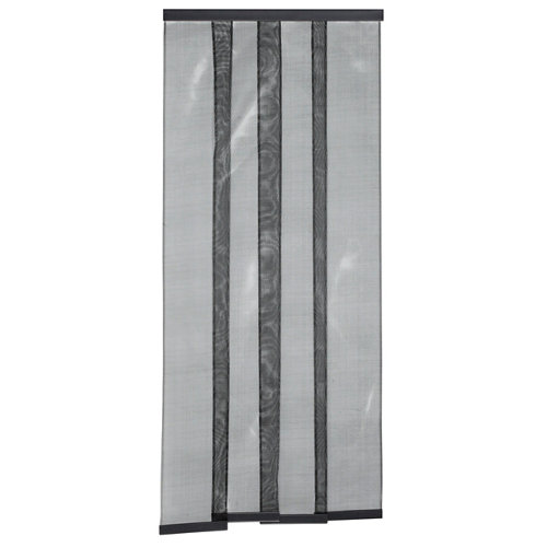 Mosquitera puerta cortina estor color negro 105-130x250 cm negra (ancho x alto)