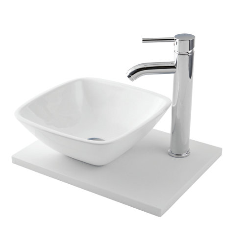 Mueble baño y lavabo kit mini stone blanco 40x30 cm